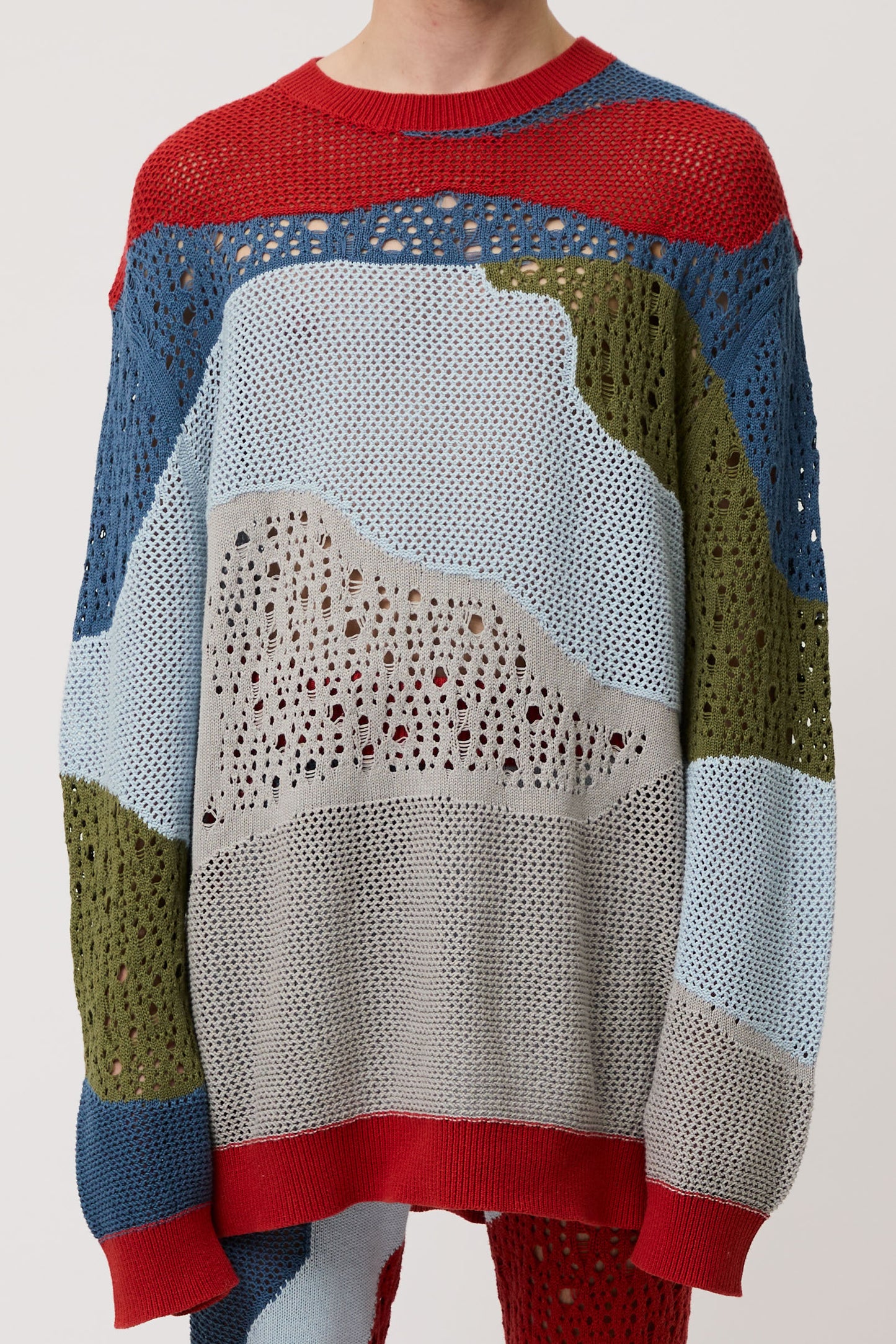 Red Mesh Knit Jumper