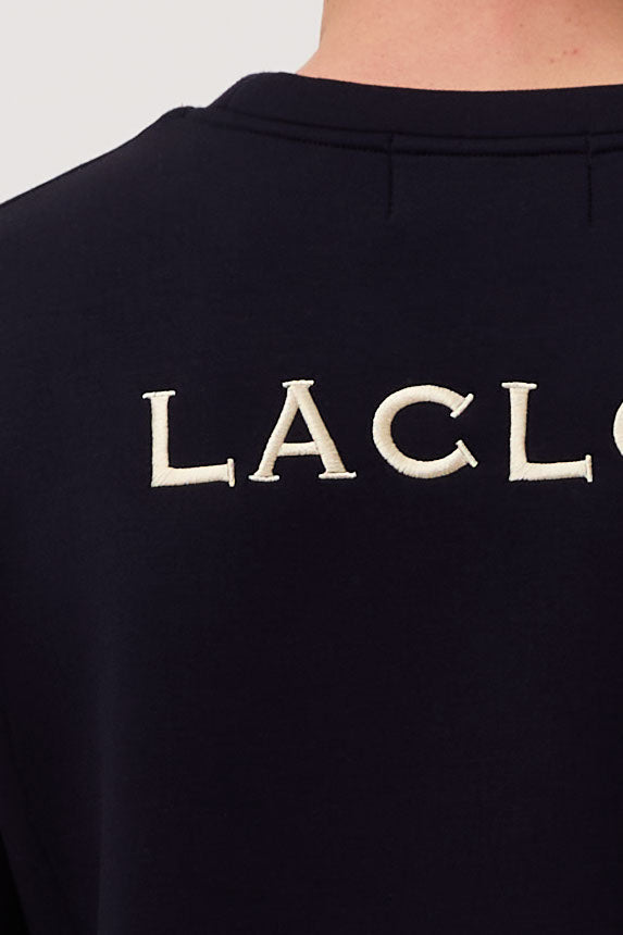Deep Navy Embroidered Botanical Sweatshirt