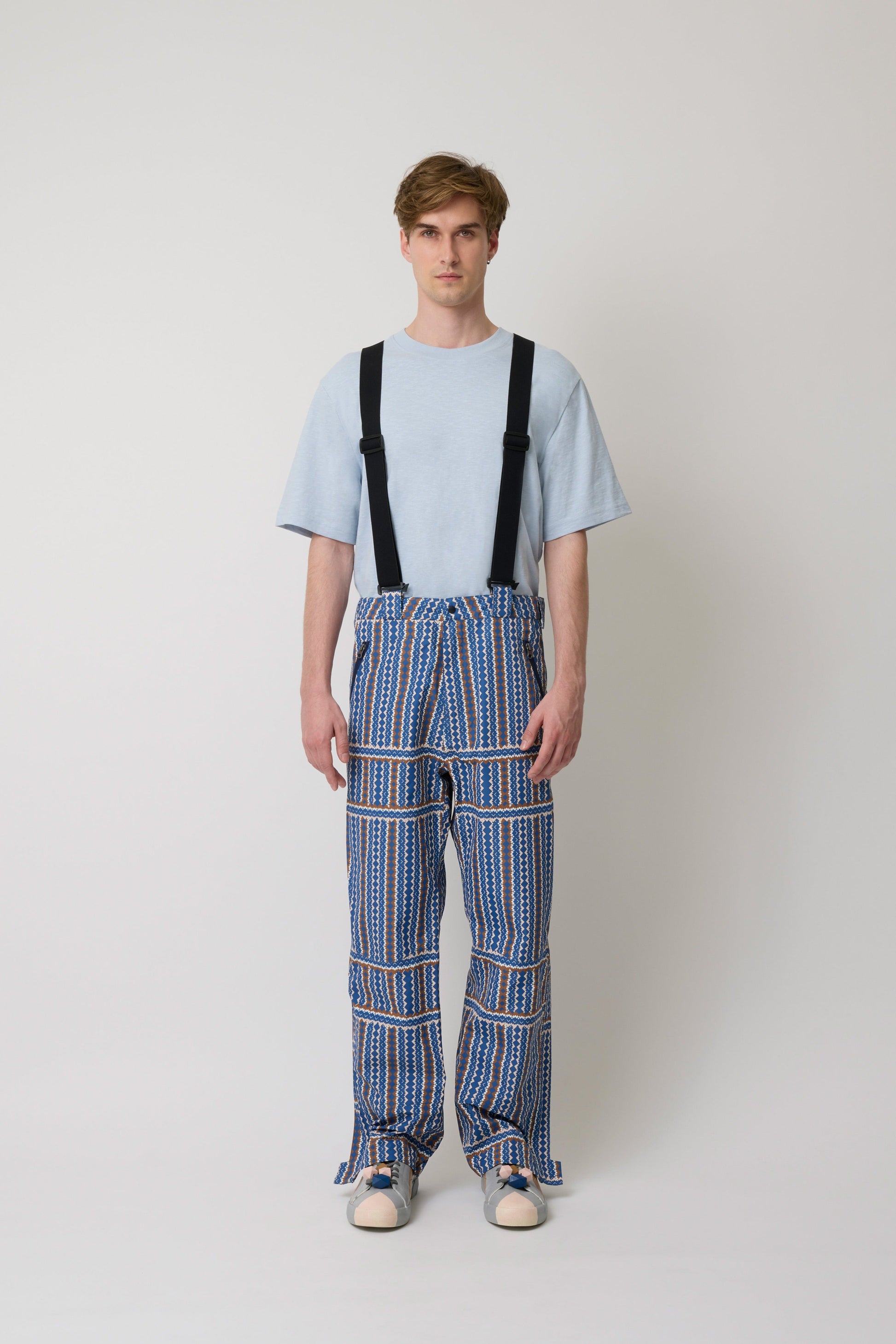 Laclos Paris, Menswear, pattern, art-deco, fashion, paris, fashion week, casualwear, streetwear, pants, pants with suspenders