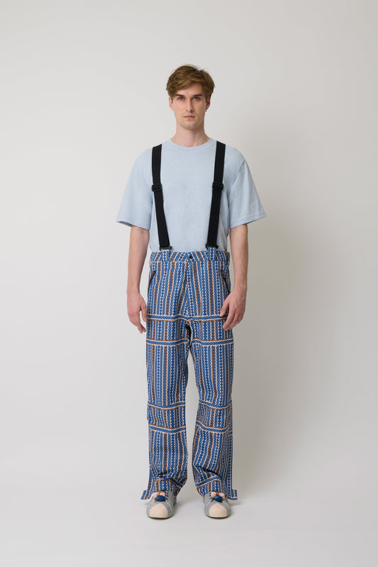 Laclos Paris, Menswear, pattern, art-deco, fashion, paris, fashion week, casualwear, streetwear, pants, pants with suspenders