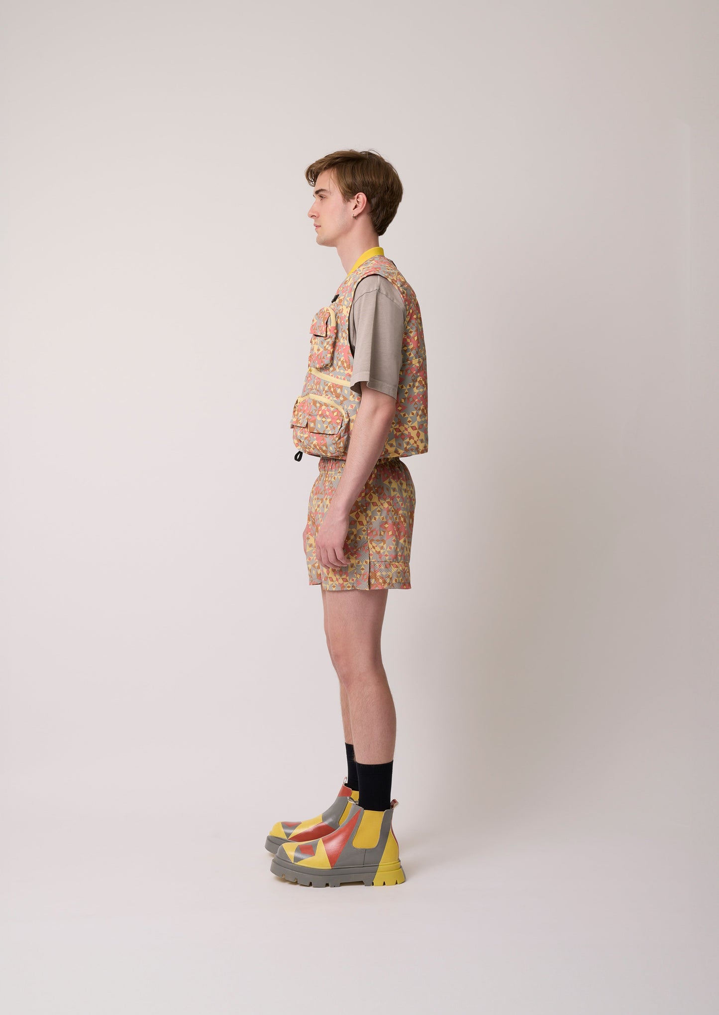 Laclos Paris, Menswear, pattern,cargo gilet, gilet, fashion, paris, fashion week, casualwear, streetwear, pants, jacket