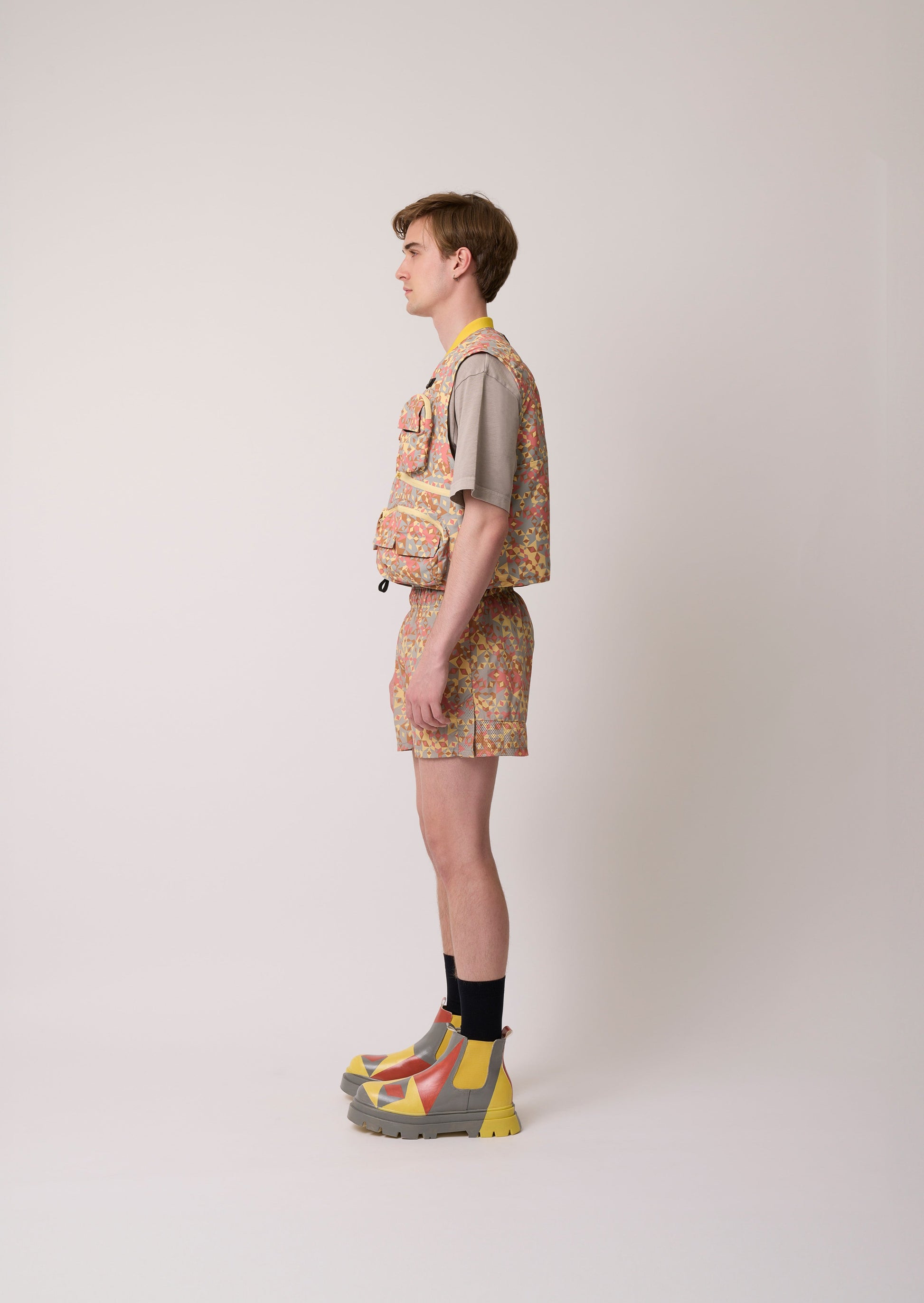 Laclos Paris, Menswear, pattern,cargo gilet, gilet, fashion, paris, fashion week, casualwear, streetwear, pants, jacket