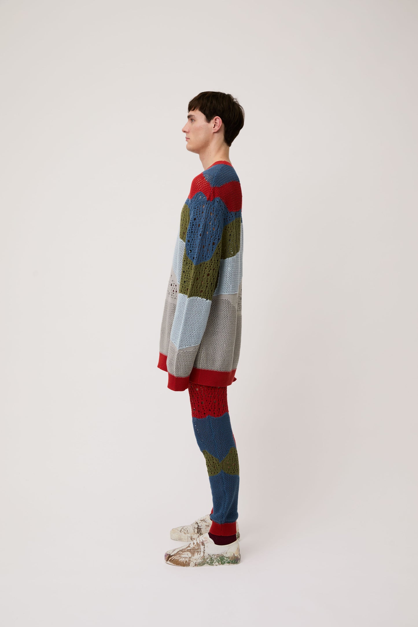 Red Mesh Knit Jumper