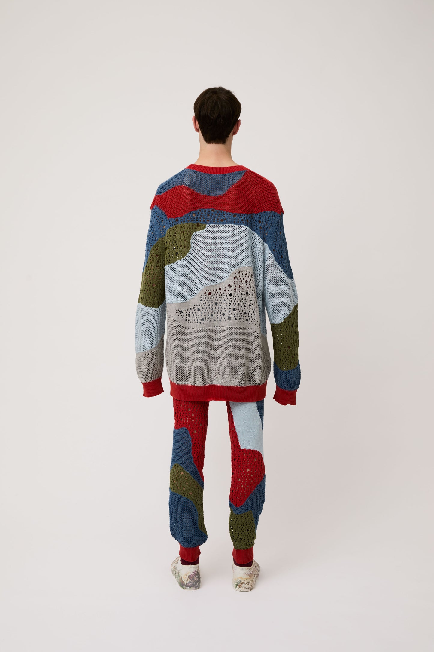 Red Mesh Knit Jumper