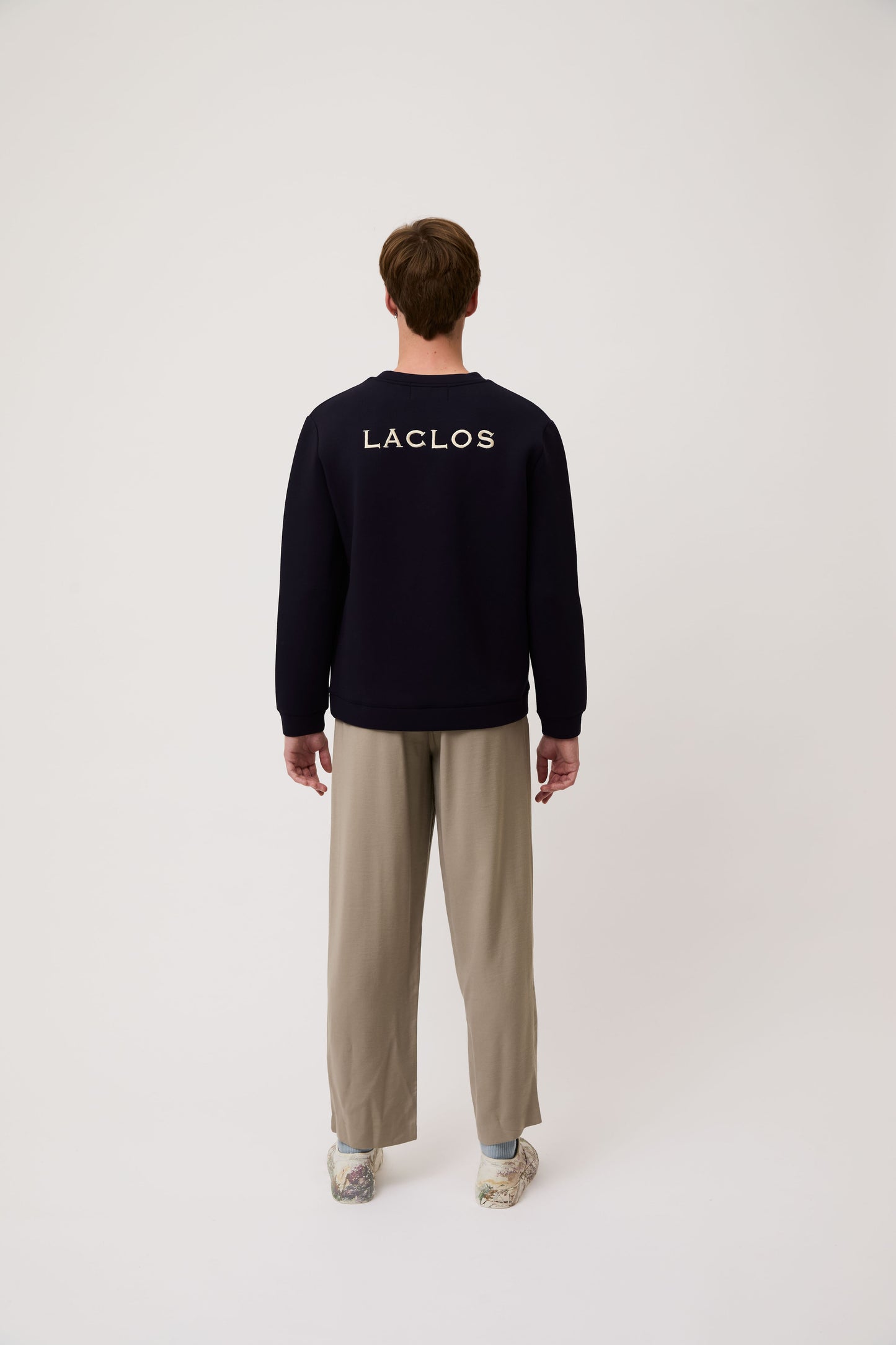 Deep Navy Embroidered Botanical Sweatshirt