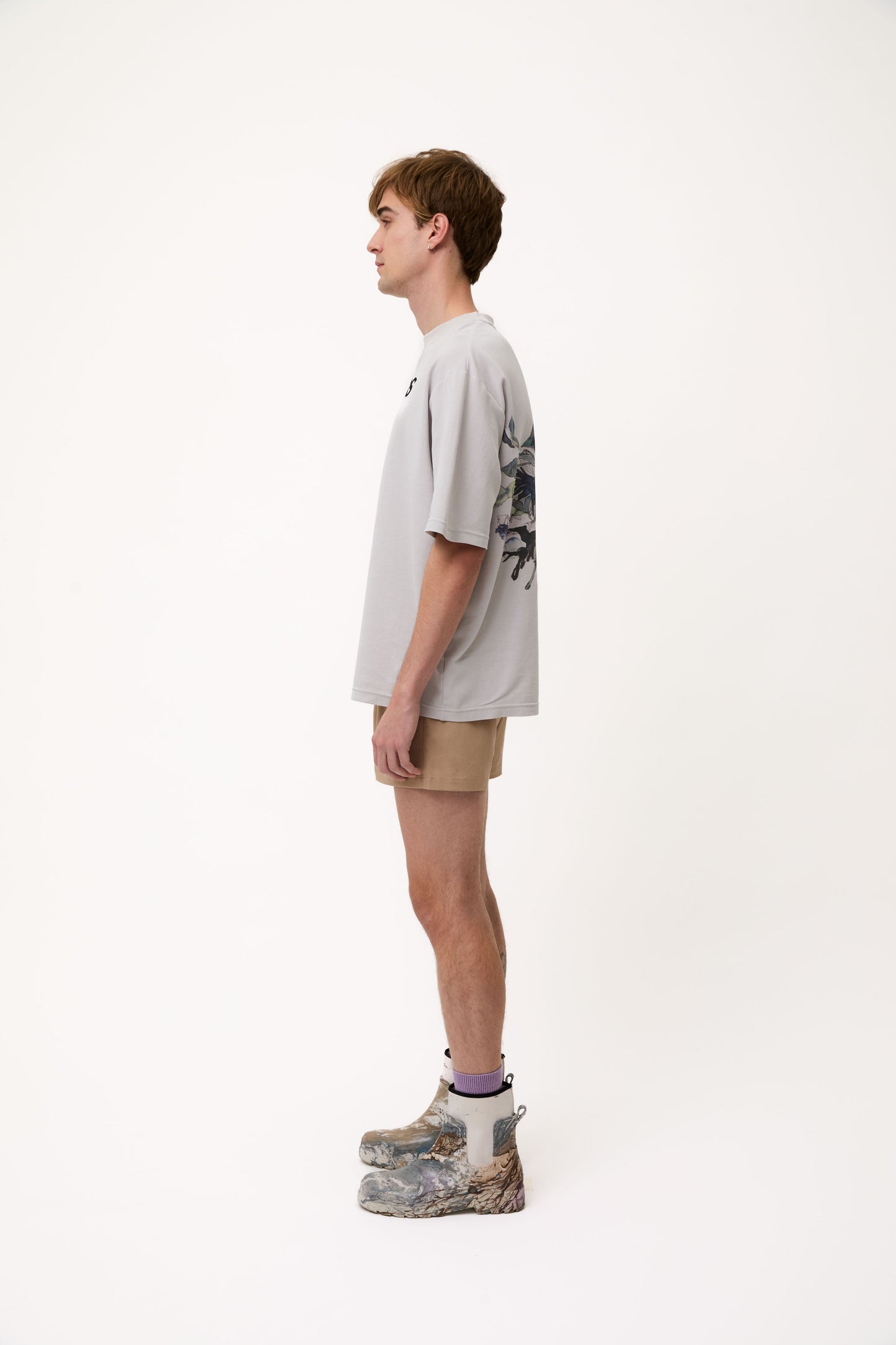 Grey Blue Bloom T-shirt